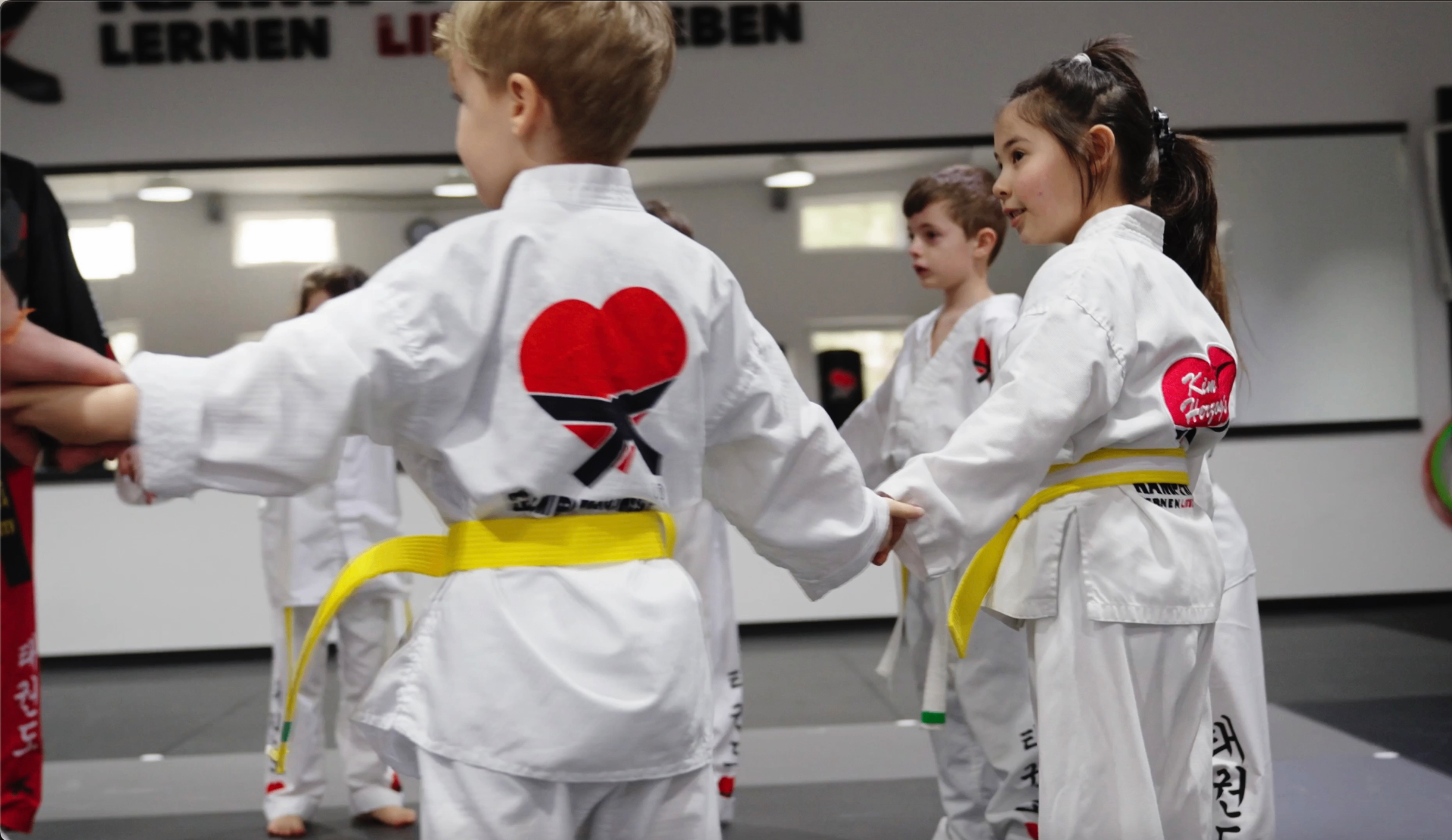 Kids in a martial arts class